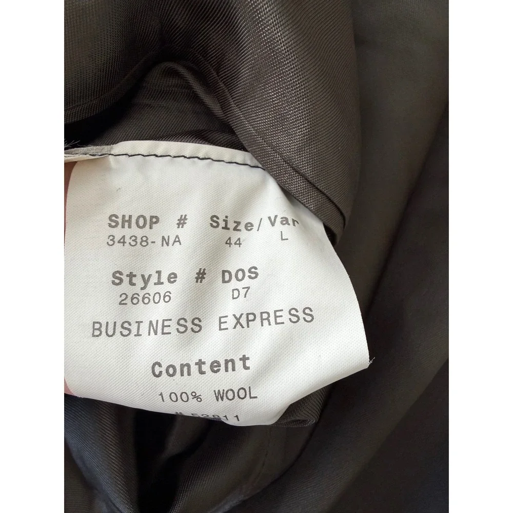 Jos A Bank Mens 44L Grey Wool Micro Check Business Express Blazer Sport‎ Coat